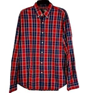 J. Crew Sun Washed Oxford Buffalo Plaid Button Down Large